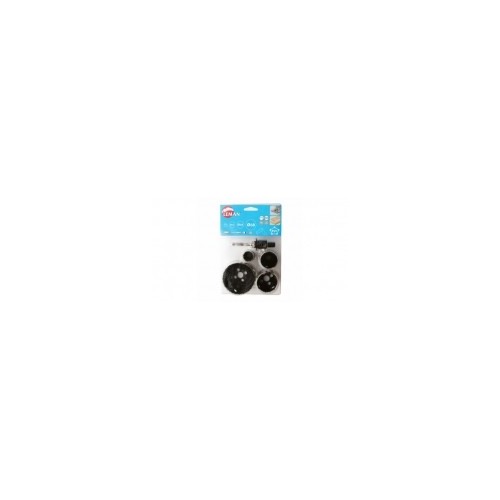 LEMAN - Lot de 4 trépans bi-métal diamètre 22/35/44/67 + 1 mandrin + 1 foret + 1 adaptateur