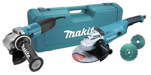 MAKITA - Combopack meuleuses GA9020RF (2200W - 230mm) + GA5040RZ (1100W - 125mm) + 2 x Diamak DS en coffret