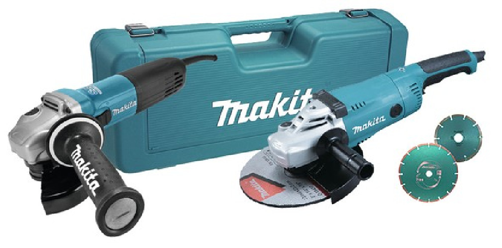 MAKITA - Combopack meuleuses GA9020RF (2200W - 230mm) + GA5040RZ (1100W - 125mm) + 2 x Diamak DS en coffret