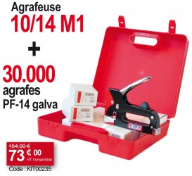 ALSAFIX - Kit agrafeuse manuelle 10/14 M1 + agrafes PF-14 galva